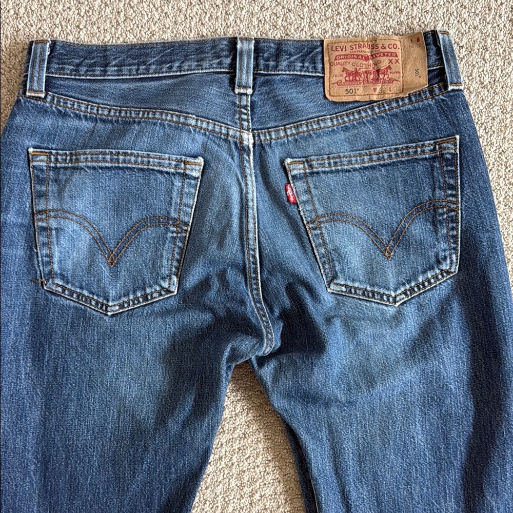 Vintage Levi's Authentic Blue Straight Leg Jeans - Picture 3 of 11